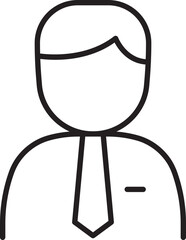 Businessman icon with tie and shirt. line icon