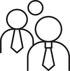 Two business figures in ties line icon