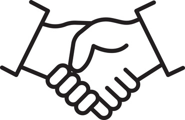 Handshake illustration symbolizing agreement line icon