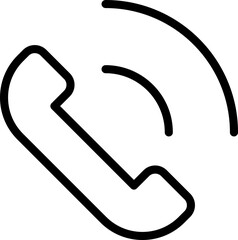 Vintage telephone illustration with sound waves line icon