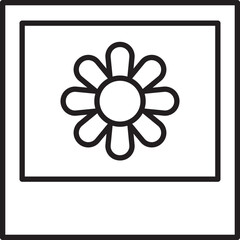 Flower icon in a framed design icon