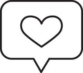 Chat bubble with heart symbol inside. icon