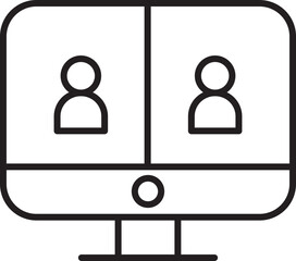 Two people on a video call icon