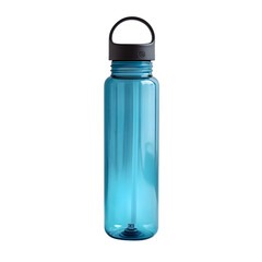 Naklejka premium reusable transparent blue water bottle with a secure cap designed for hydration during sports, workouts, travel and outdoor activities, promoting eco friendly living 