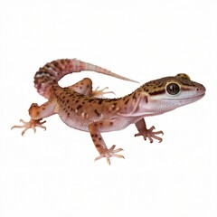 Obraz premium Detailed View of a Gecko with Colorful Patterns Isolated on White Background.