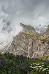 view of the Seceda area in the Italian Dolomites