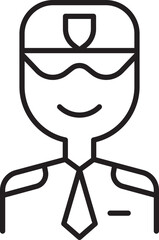 Police officer icon illustration line icon