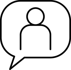 Chat icon with user silhouette line icon