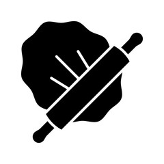 Rolling out dough. Dough being rolled with a wooden rolling pin.