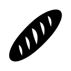 Silhouette of a baguette loaf with cut marks.
