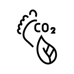 carbon footprint black line icon for digital and print projects.  Minimal clean icons for apps and websites.