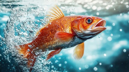 goldfish in a tropical pond. Selective focus.