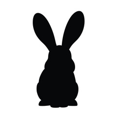 black rabbit isolated on white