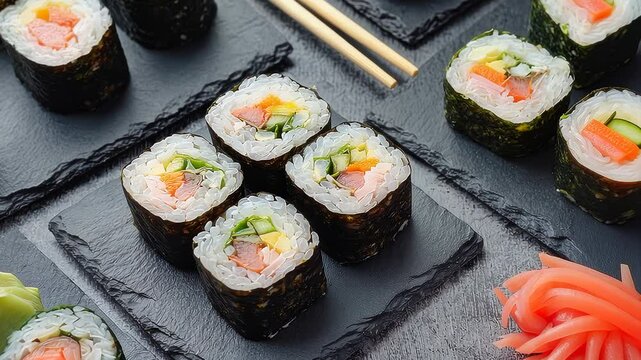 Elegant Sushi Presentation