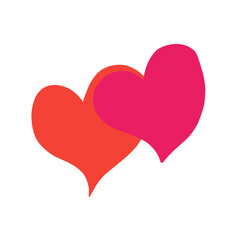 Red and pink love heart shape illustration art