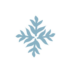 Blue snowflake icon hand-drawn illustration art