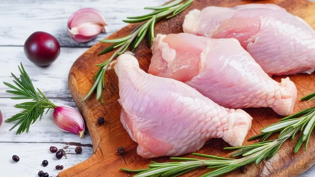 Close-Up of Raw Chicken Pieces