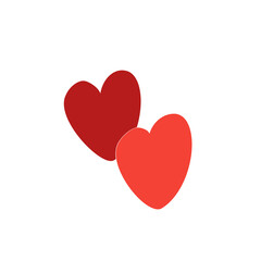 Orange and red love heart shapes illustration art