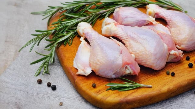 Uncooked Chicken Legs on Table