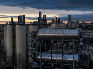 Manchester Cityscape beyond the brewery 