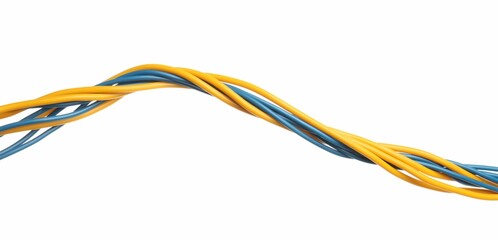 Many colorful electrical wires on white background