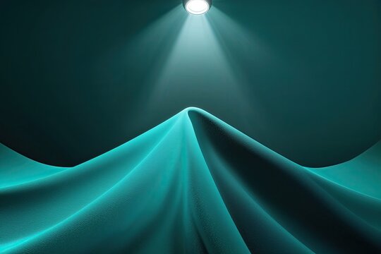 Deep Teal Gradient Abstract Texture with Faint Spotlight for Product Display