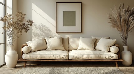 neutral beige living room interior simple high resolution hd photo