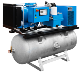 Industrial air compressor isolated on white background