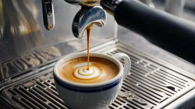 Hot Coffee Dripping into Mug
