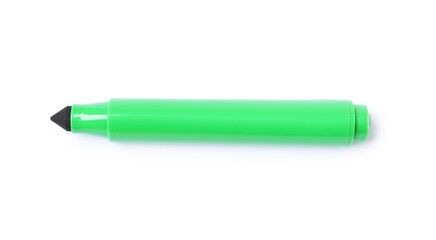 One green marker isolated on white, top view