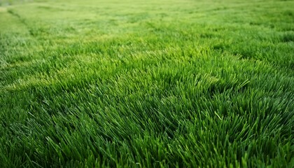 Obraz premium fresh lawn grass texture backdrop in perspective minimalist