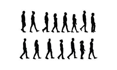 Hand Drawn Person Walking Silhouette for Creative Projects.