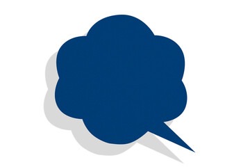 Blue paper speech bubbles isolated on transparent background