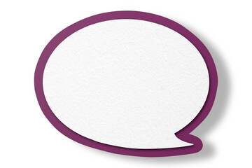Dark purple paper speech bubbles separated on transparent background