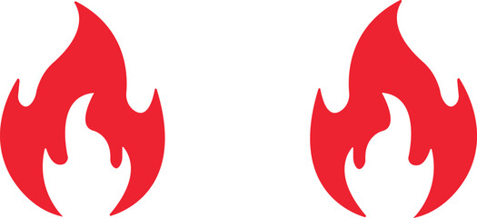  Fire Icon Set | Vector Flame Symbol | Red Heat Sign | Burning Graphics for Digital Use