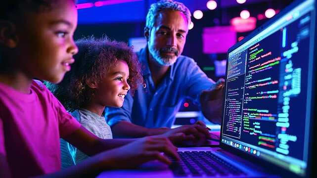 Interactive science lesson featuring coding exercises for children.