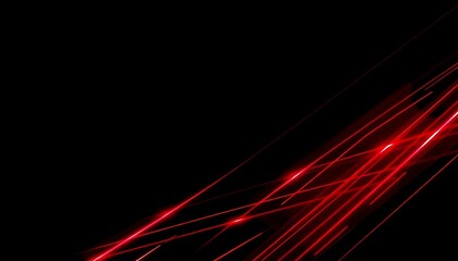 Abstract black background with bright red lines