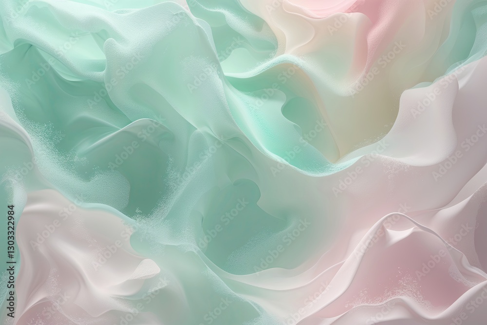 Wall mural mint abstract blurred background with pastel gradients and soft textures