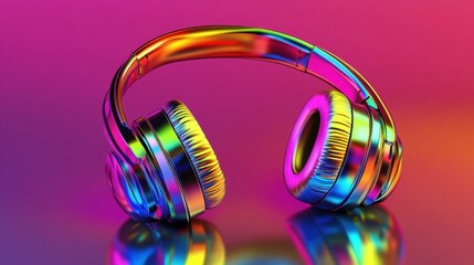 Vibrant Rainbow Headphones: A Symphony of Color and Sound