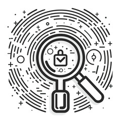 2D investigation web icon in line style