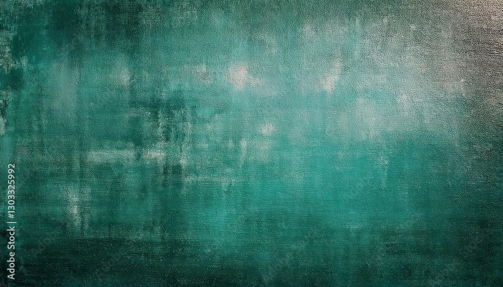 Aufkleber textured emerald green grunge background with rough canvas pattern, abstract vintage backdrop for de
