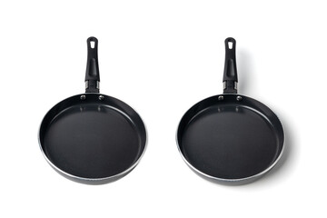 Small frying pan isolated, new non stick mini skillet, empty nonstick surface cookware, single egg pan,
