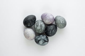 Perfect colorful handmade easter eggs isolated on a white