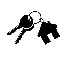 House with key icon, residential property, rent mortgage real estate