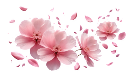 Stunning flower pattern with pink petals dancing against a clear backdrop