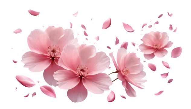 Stunning flower pattern with pink petals dancing against a clear backdrop