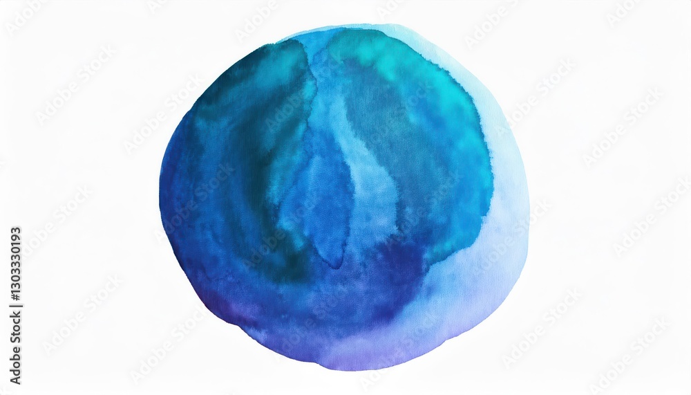 Aufkleber abstract watercolor painting of three overlapping blue and purple circles with fluid gradients for m