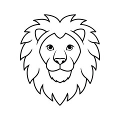 Lion Head Illustration Vector Coloring book
