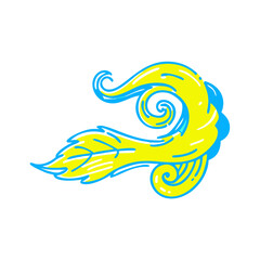 Fototapeta premium Wind gust icon with spiral shapes, dynamic nature concept