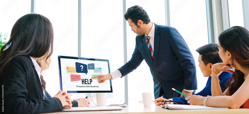 Poster help screen on the website provide answer to faq frequently asked question snugly with knowledge inf